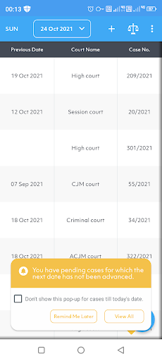 Screenshot of Lawyer Diary & Handbook