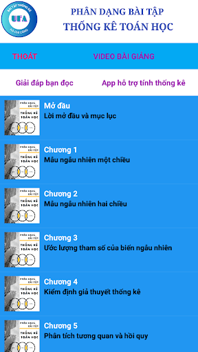 Android application Bài tập Thống kê toán screenshort