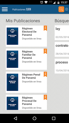 Android application Publicaciones SIJUSA screenshort