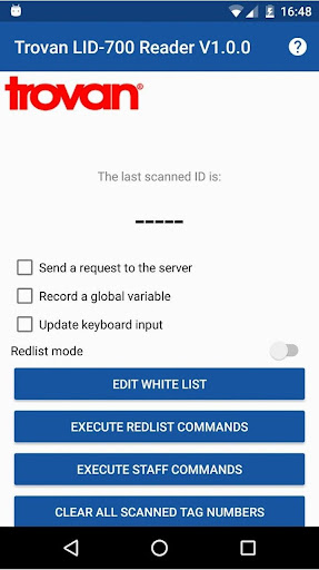 Trovan LID710 BLE RFID Reader Screen 3