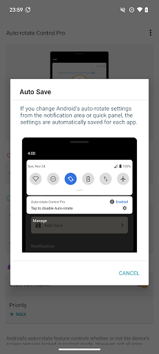 Screenshot of Auto-rotate Control Pro