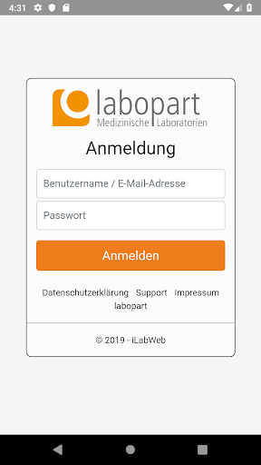 Android application labopart screenshort