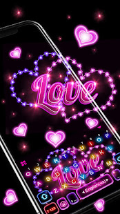 Love Neon Lights Keyboard Background 7.0.0_0124 screenshots 3