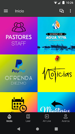 Android application Iglesia Enseñanza de Agua Viva screenshort