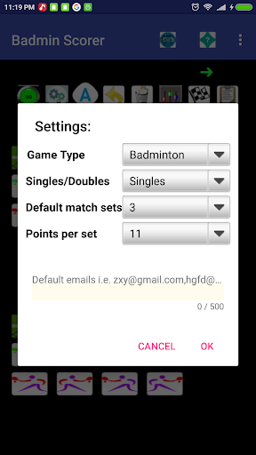 Badminton Match ScorerPro Screen 2