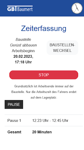 Stundenzettel für Gerüstbauer Screen 2
