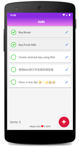 Android application Todo screenshort