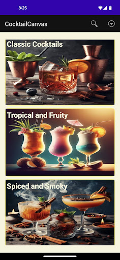 Android application CocktailCanvas screenshort