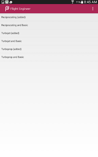 Android application Prepware Flight Engineer screenshort