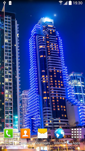 Android application Dubai Night Live Wallpaper screenshort