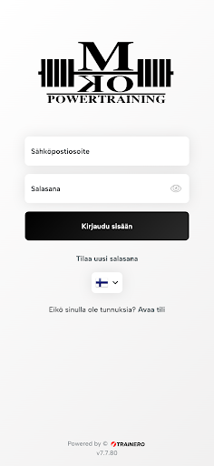 Android application MKO Powertraining screenshort