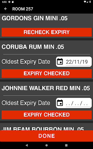 Android application Minibar App screenshort