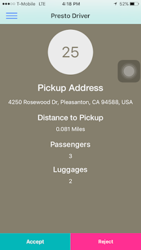 Presto Driver Screen 2