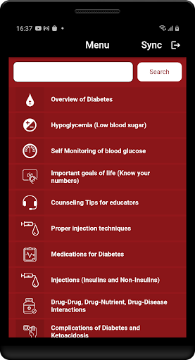 Android application Glucocious screenshort