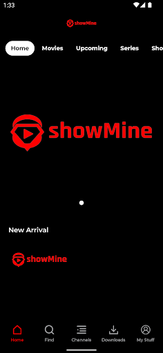 Android application Showmine TV screenshort