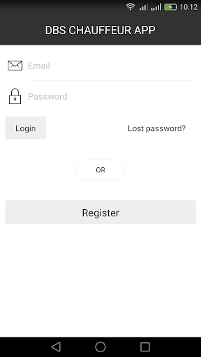 Android application DBS CHAUFFEUR APP screenshort