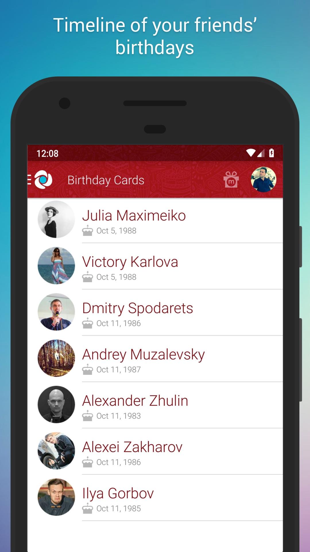 Android application Birthday Cards & Greetings screenshort