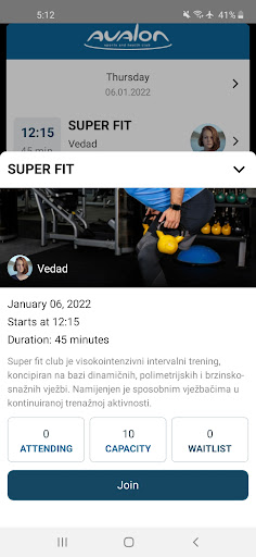 Android application UpGym screenshort