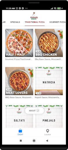 Android application Victorias pizza & beyond screenshort