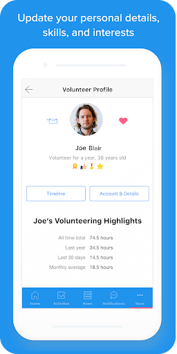 Android application Fairtrade Volunteering powered screenshort