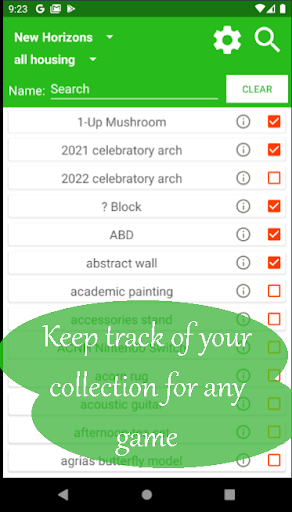 Android application Item Catalog - Animal Crossing screenshort
