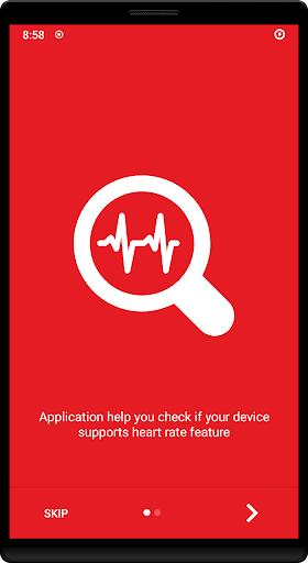 Android application Heart Rate Feature Checker screenshort