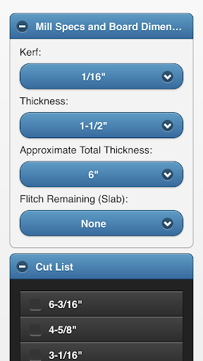 Android application Sawmill Calculator Pro screenshort