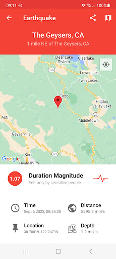 Screenshot of My Earthquake Alerts Pro