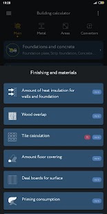 Construction Calculator - Materials Evaluation Screenshot
