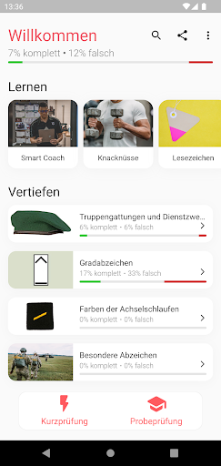 Android application Dienstgrade Schweizer Armee screenshort