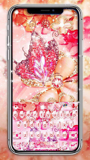 Android application Luxury Floral Butterfly Keyboa screenshort