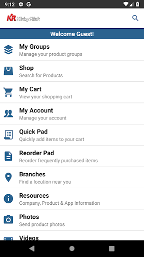 Android application Kirby Risk Electrical Supply screenshort