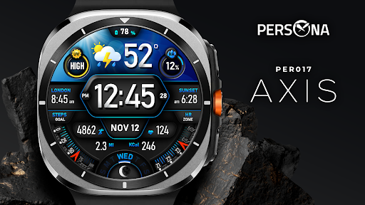 Android application Digital Watch Face PER017 Axis screenshort