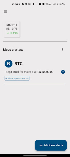 Android application Invest Alerts Tracker screenshort