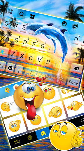 Sunset Dolphins Keyboard Backg Screen 3