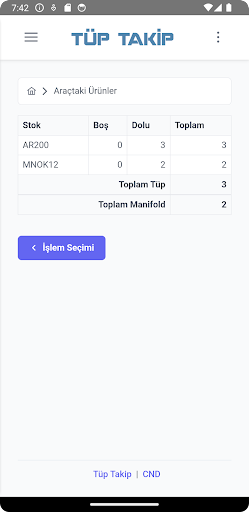 Tüp Takip Operasyon Screen 3
