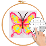 Butterfly Cross Stitch Color By Number: Pixel Art icon
