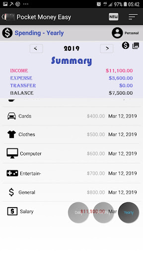 Android application Pocket Money Easy screenshort