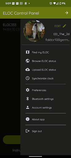 Android application ELOC Control Panel screenshort