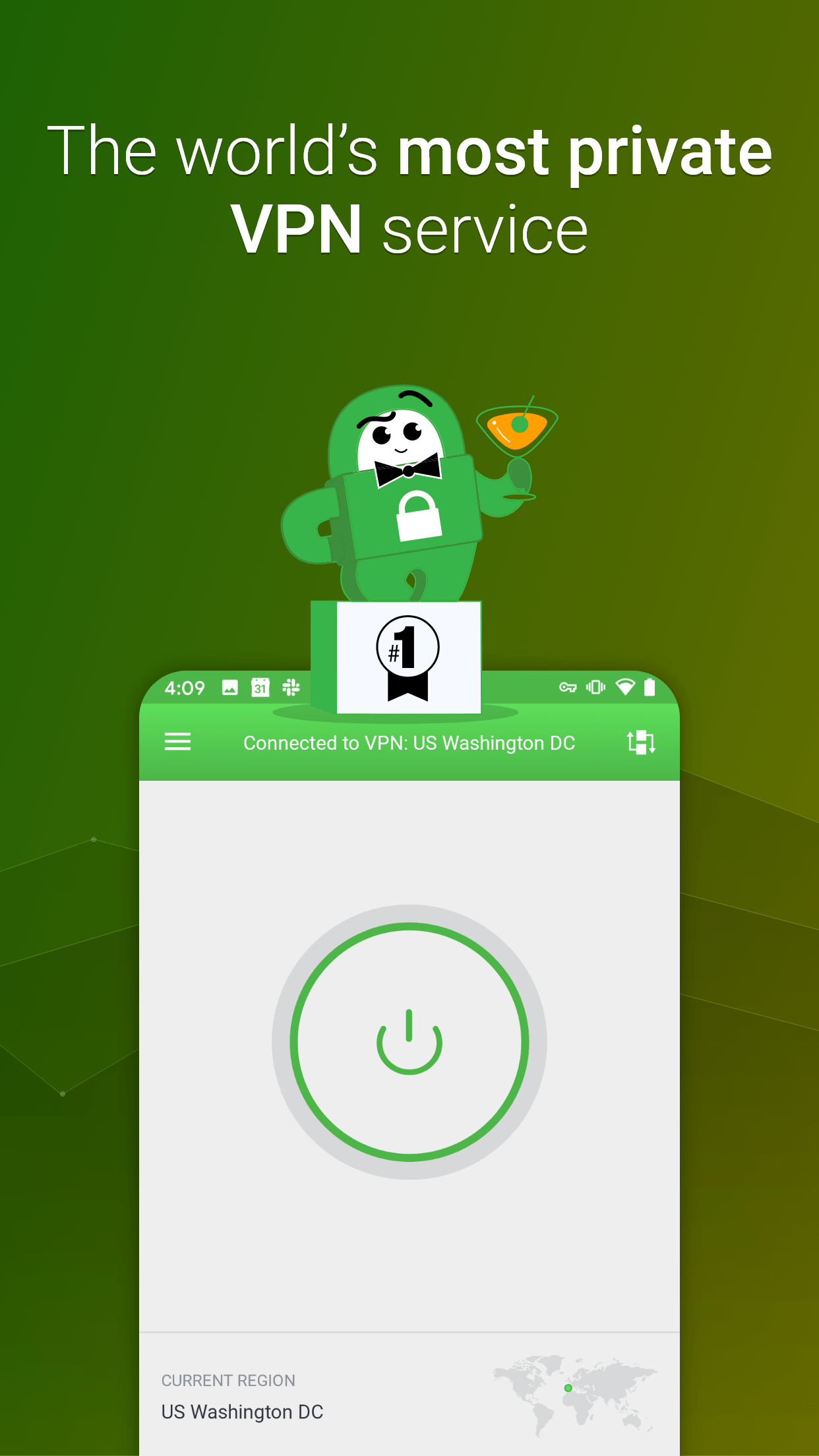 Android application VPN by Private Internet Access screenshort
