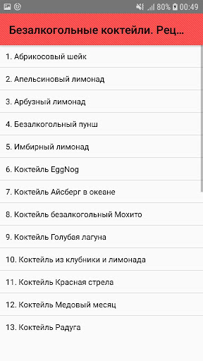 Безалкогольные коктейли. Рецеп