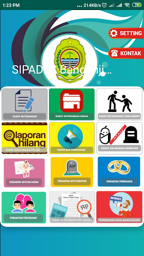 Android application SIPADES Bangunjiwo screenshort