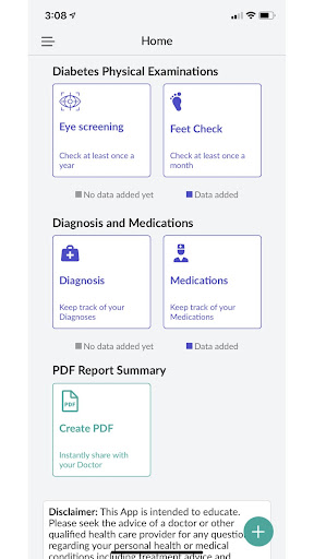 My DiabetesConnect Screen 2