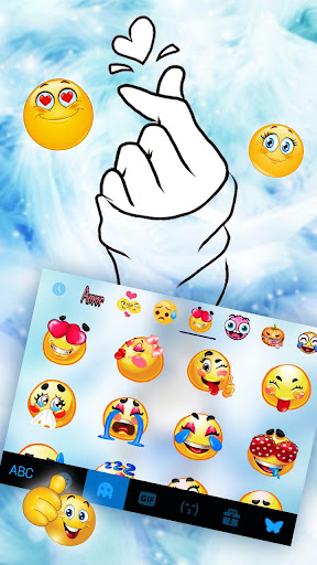 Pastel Blue Love Keyboard Them Screen 3