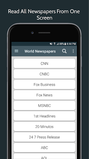 World Newspaper App Screen 2