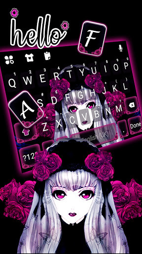 Gothic Creepy Girl Keyboard Ba Screen 2