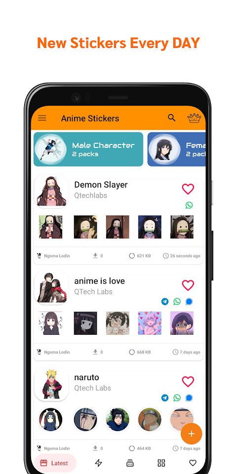 Anime Stickers For WhatsAppのおすすめ画像1