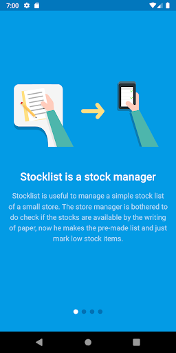 Android application Stocklist screenshort