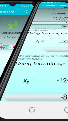 Quadratic Equation Solver Screen 2