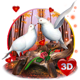 3D valentine pigeon dove theme icon